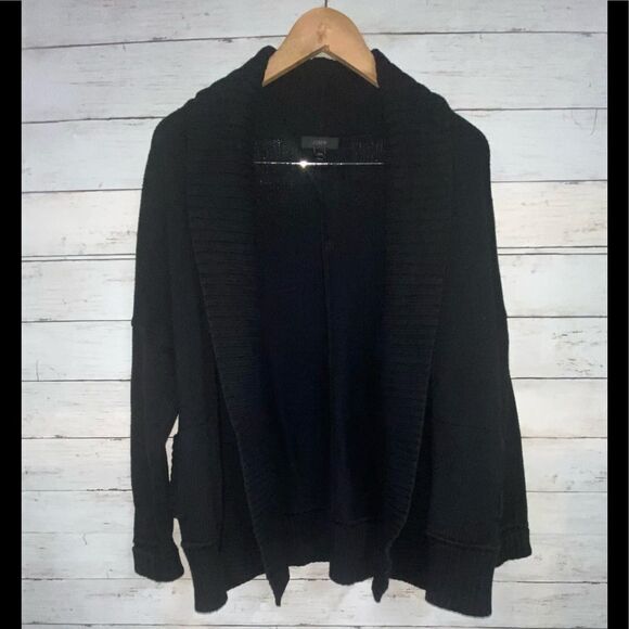J. Crew Black Thick Cardigan Sweater - Picture 1 of 6